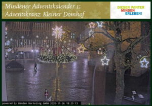 Auf der Webseite Minden-erleben.de wird der Riesen-Adventskranz auf dem Kleinen Domhof präsentiert. Fotos: DVM Auf der Webseite Minden-erleben.de wird der Riesen-Adventskranz auf dem Kleinen Domhof präsentiert. Fotos: DVM